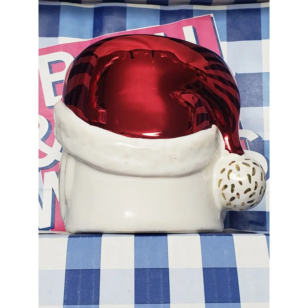 BBW Vintage Style Santa Claus Christmas Large 3 Wick Candle Holder / Pedestal